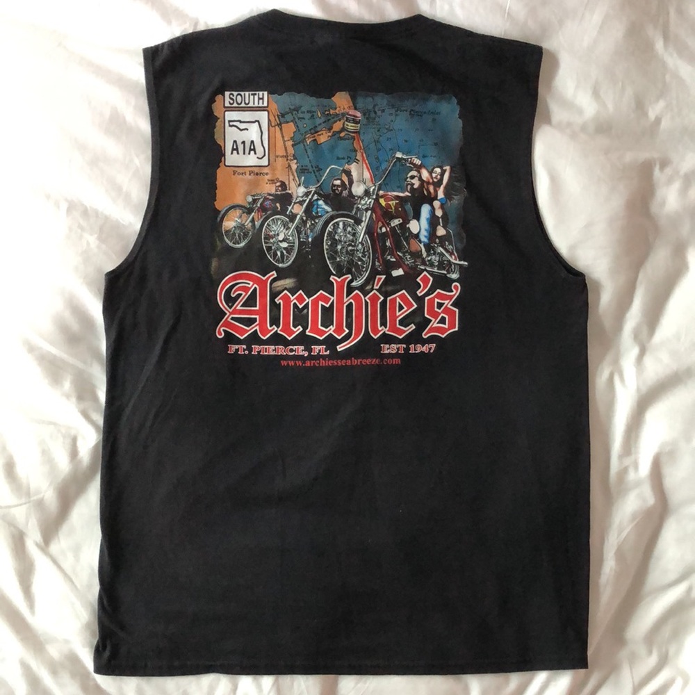 ARCHIES Jerzees Motorcycle Graphic Muscle Tank Top
